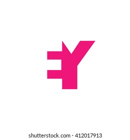 EY Logo. Vector Graphic Branding Letter Element. White Background