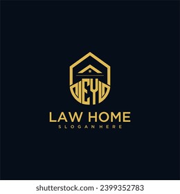 EY monogram initial logo for lawhome with shape home design