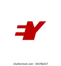 EY negative space letter logo red