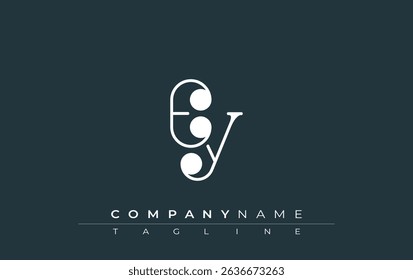 EY Typography Logo Design. Stylish monogram design depiction featuring the letters E and Y combined in an artistic signature style, delivering a unique and creative visual representation.