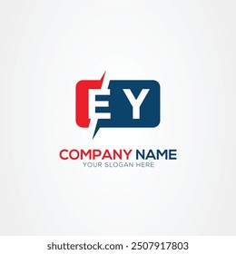 Creative Modern Letters Logo Design Element EY oder YE