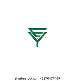 Logo-Design von EY, YE, E UND Y Abstrakte Anfangsbuchstaben