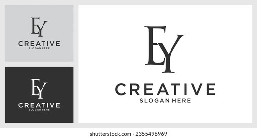 EY or YE initial letter logo design vector