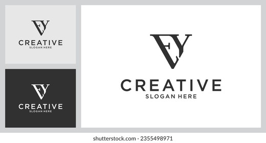 EY or YE initial letter logo design vector