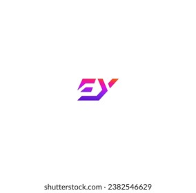 EY, YE letter logo design template elements. Modern abstract digital alphabet letter logo.