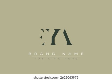EYA abstract letter logo design. This logo is designed by three abstract letters.