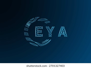 EYA low poly letter logo vector design. EYA lower poly logo design. EYA unique low poly logo design.