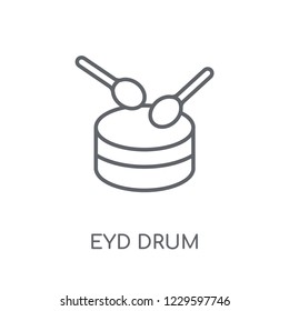 Eyd Drum linear icon. Modern outline Eyd Drum logo concept on white background from Religion-2 collection. Suitable for use on web apps, mobile apps and print media.