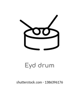 eyd drum vector line icon. Simple element illustration. eyd drum outline icon from religion-2 concept. Can be used for web and mobile