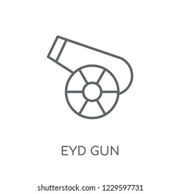 Eyd Gun linear icon. Modern outline Eyd Gun logo concept on white background from Religion-2 collection. Suitable for use on web apps, mobile apps and print media.