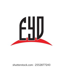 EYD Buchstaben Logo Design mit weißem Hintergrund in Illustrator, Vektorlogo moderne Alphabet Schriftart