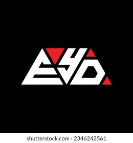 EYD triangle letter logo design with triangle shape. EYD triangle logo design monogram. EYD triangle vector logo template with red color. EYD triangular logo Simple, Elegant, and Luxurious design.