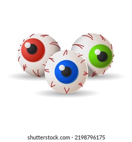 Eye. 3D illustration of halloween eye. isolated in white background