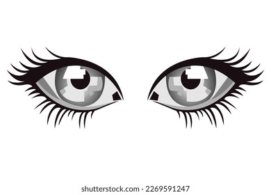 eye in abstract art style, cube style for poster, banner or background, vector illustration