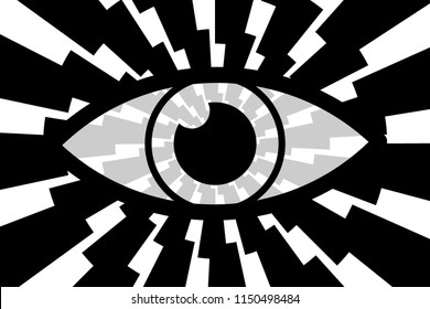 Eye abstract background - black, gray and white vector pattern