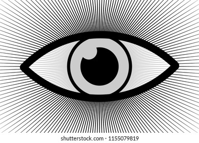 Eye abstract background - black, gray and white vector pattern