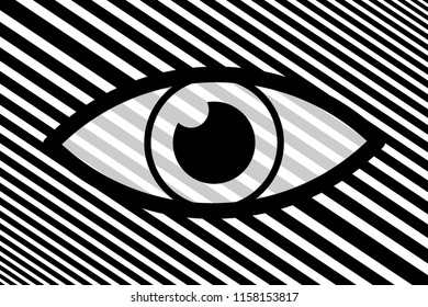 Eye abstract background - black, gray and white vector pattern