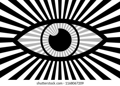 Eye abstract background - black, gray and white vector pattern