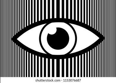 Eye abstract background - black and white vector pattern