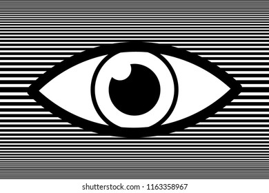 Eye abstract background - black and white vector pattern