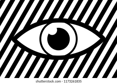 Eye abstract background - black and white vector pattern