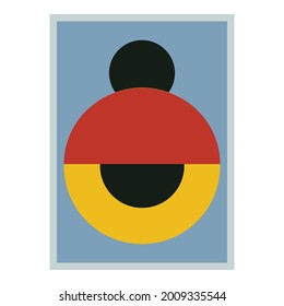 Eye Abstract Geometric Wall Art. Mid Century Illustration in Minimal Style for house Decoration Background. Shape Art Set of soft color painting in boho style. poster template layouts.
