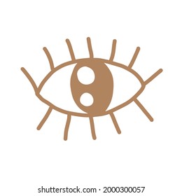 Eye, abstract minimalist hand drawn vector illustration. Beautiful simple design in trendy, doodle.