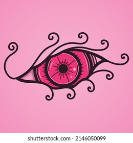 Dibujo de la mano del vector de resumen ocular