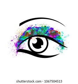 Eye abstract watercolor. Vector