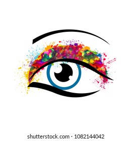Eye abstract watercolor. Vector