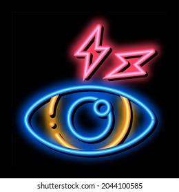 Eye Ache neon light sign vector. Glowing bright icon Eye Ache sign. transparent symbol illustration