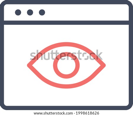 Eye, advertising, vision, impression icon vector image. Can also be used for Web Marketing. Suitable for use on web apps, mobile apps and print media.