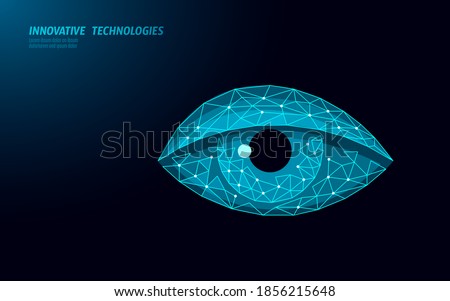 Eye AI privacy control digital camera. Business security video looking graphic danger monitor. Equipment CCTV privacy warning concept vector illustration