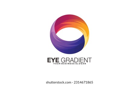 Eye or alphabet O logo in gradient color style