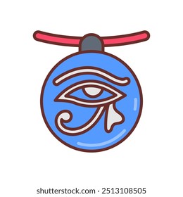 Ícones preenchidos com amuleto de olho, ilustração de vetor