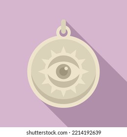 Eye amulet icon flat vector. Hand turkish. Magic amulet