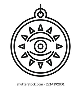 Eye amulet icon outline vector. Hand turkish. Magic amulet