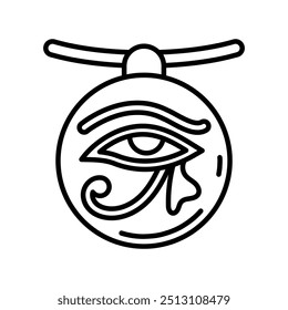 Ícone de Contorno de Amuleto de Olho, ilustração de Vetor