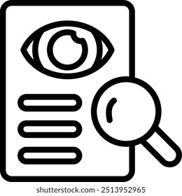 Augenanalyse-Symbol. Suchaugensymbol