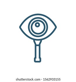 eye analysis magnifier research line style icon vector illustration