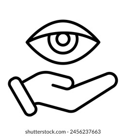 Eye Analysis Vector Line Icon Design