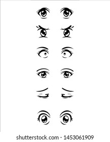 Eye Anime Cartoon Emoticon Stock Vector (Royalty Free) 1453061909 ...