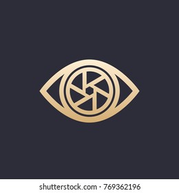 eye with aperture logo template