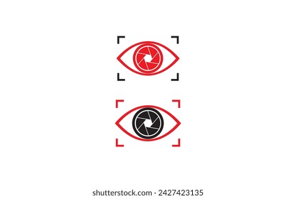 eye with aperture symbol, vector icon Pro Vector eye logo design 