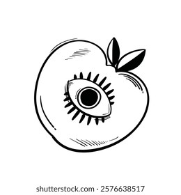 eye with apple design vector

