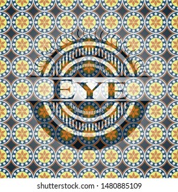Eye arabesque emblem background. arabic decoration.