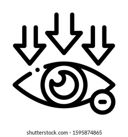 Eye And Arrows Eyesight Icon Vector. Outline Eye And Arrows Eyesight Sign. Isolated Contour Symbol Illustration