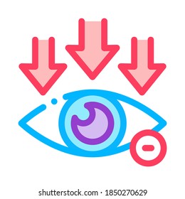 Eye And Arrows Eyesight Icon Vector. Outline Eye And Arrows Eyesight Sign. Isolated Contour Symbol Illustration
