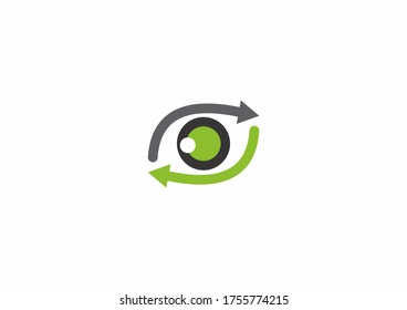 Concepto de diseño de logotipo de símbolo de vista con flechas