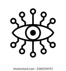 Eye. Artificial intelligence illustration. Isolated on white.